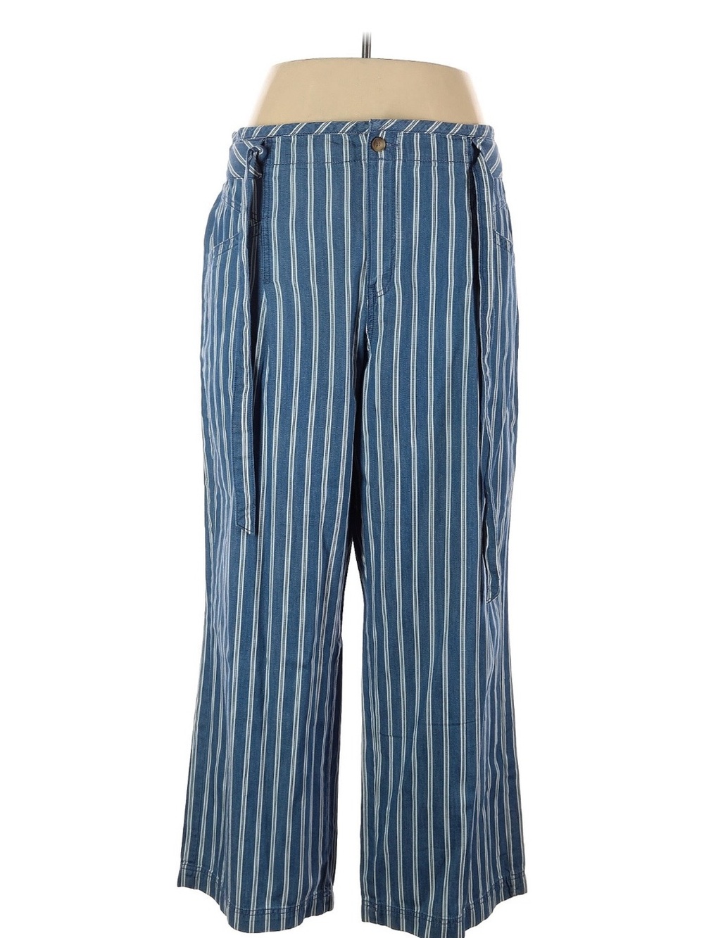 American eagle Blue Striped Wide-Leg Pants